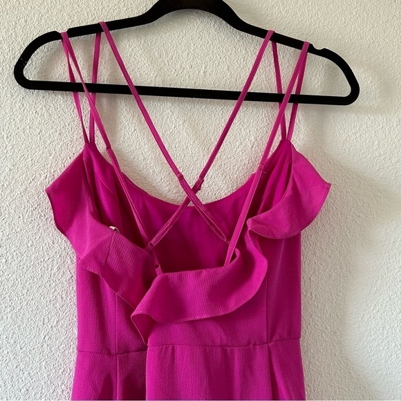 B. DARLIN Pink Strap Back Ruffle Hem Mini Dres Women Sz 13/14 - Picture 7 of 7